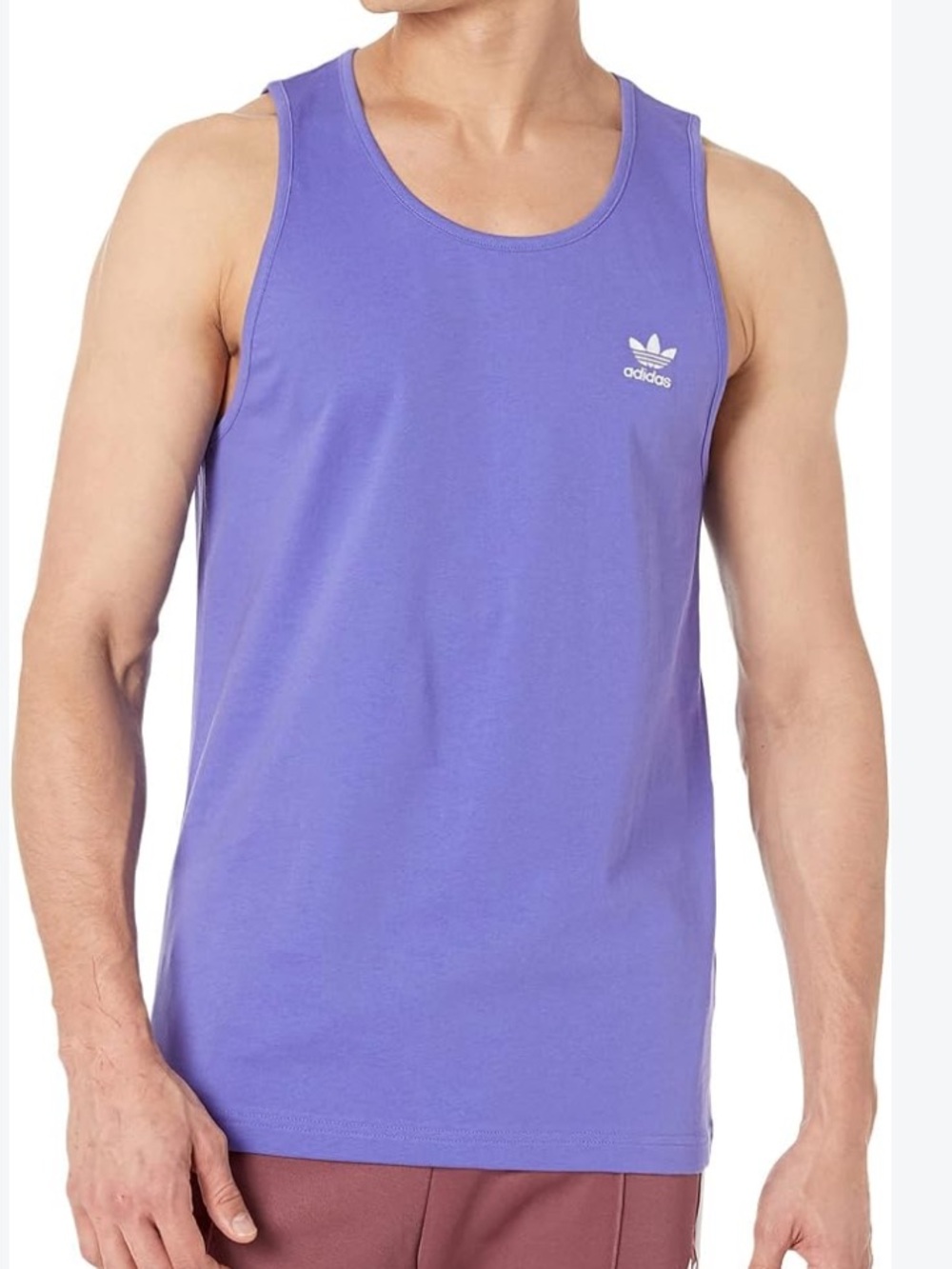 adidas Purple Trefoil Tank Top with White Logo men medium